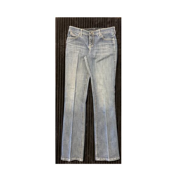 Wrangler Women’s Q-Baby Bootcut Jeans Size 9/10 Stretch Medium Wash 35” - Picture 1 of 3
